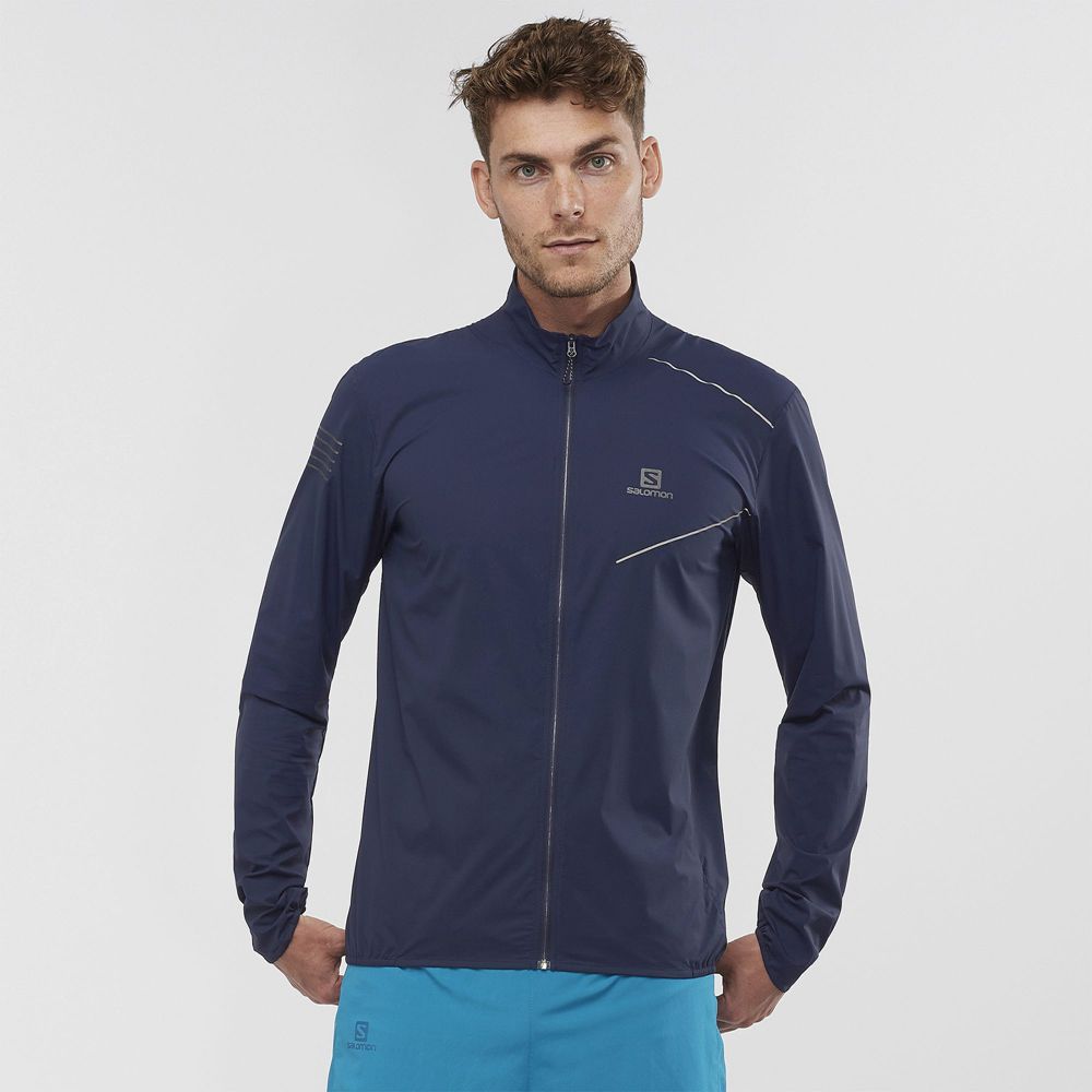 Salomon SENSE M Chaqueta Viento Hombre - Azul Marino - Colombia (69271-NABL)